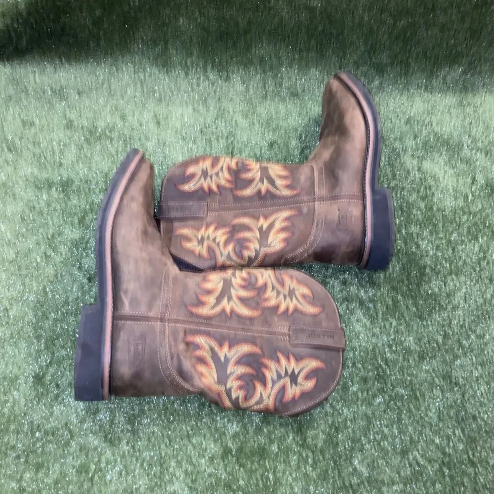 Justin Brown Western Work Boot Men's Size 14D Cowboy Rancher Shoes Style 0923CF